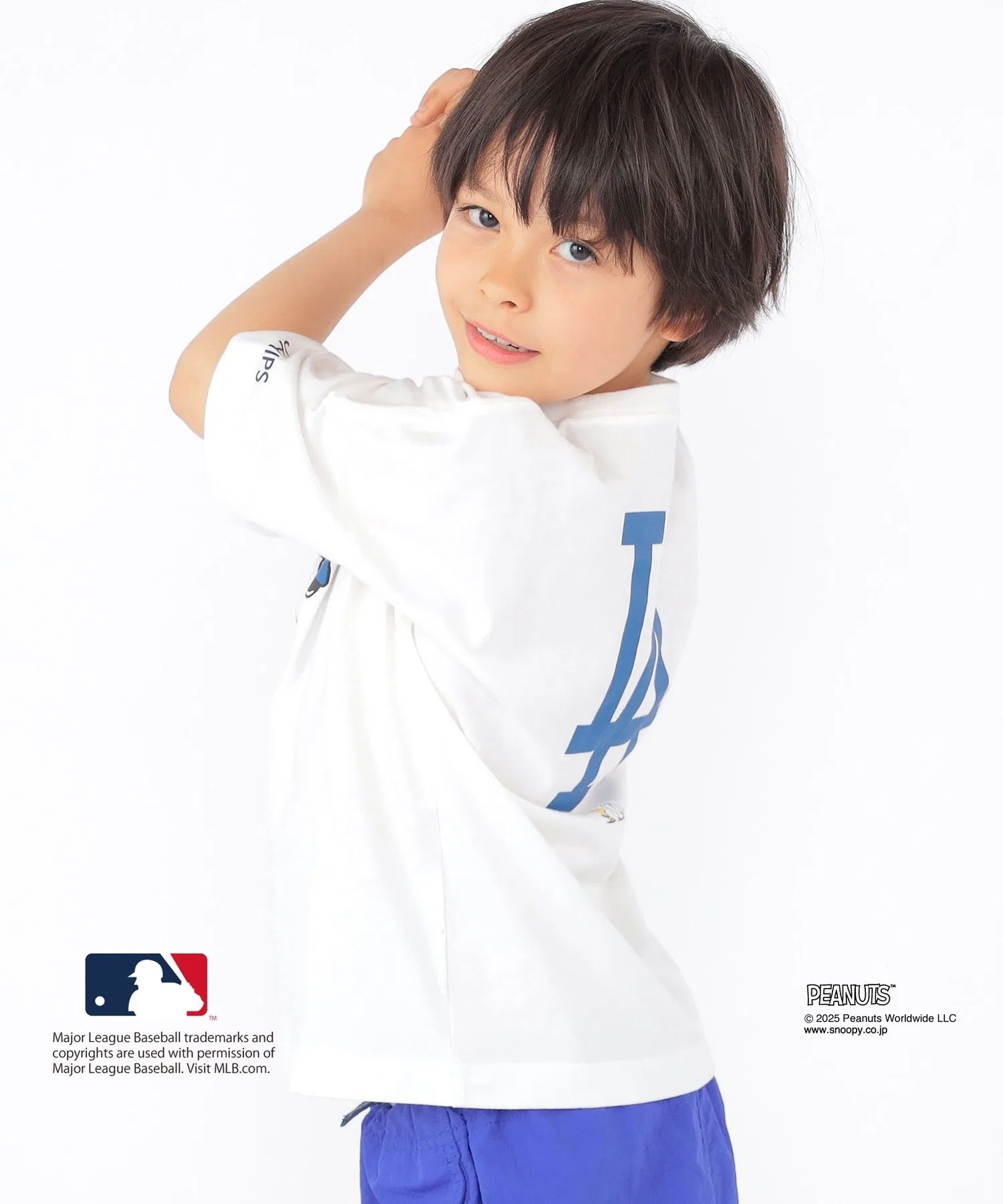 Детская футболка SHIPS KIDS PEANUTS MLB с принтом тёмно-синяя — фото 3