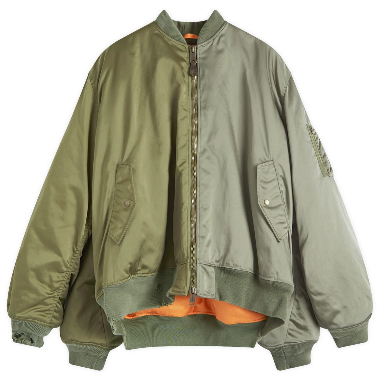 

Куртка бомбер Balenciaga Oversized Double Sleeve Bomber, цвет Military Khaki