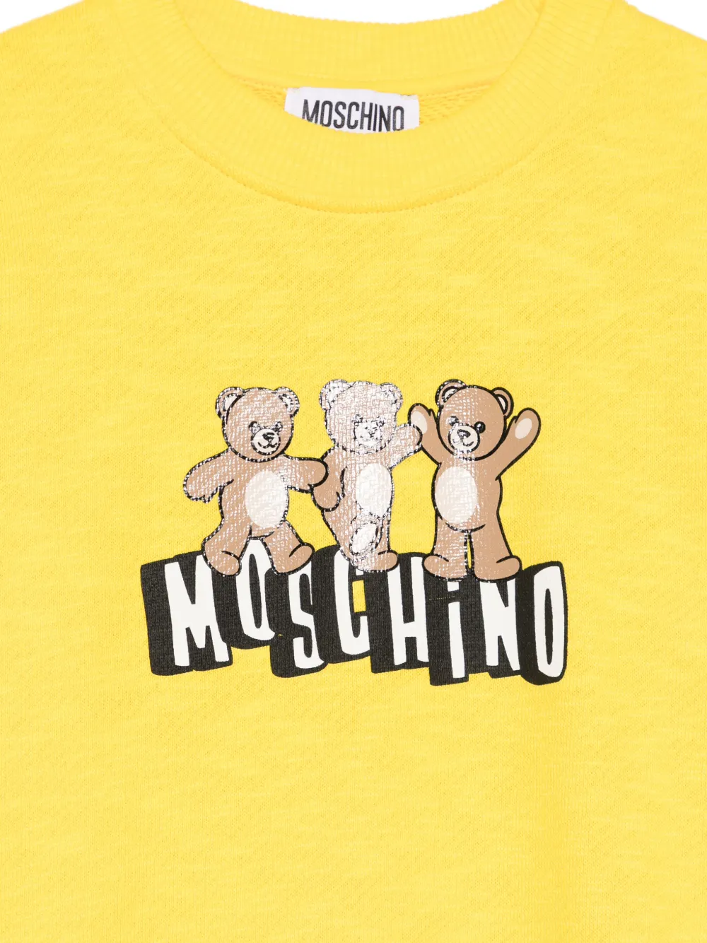Свитшот с принтом «Мишка» Moschino Kids, желтый — фото 3