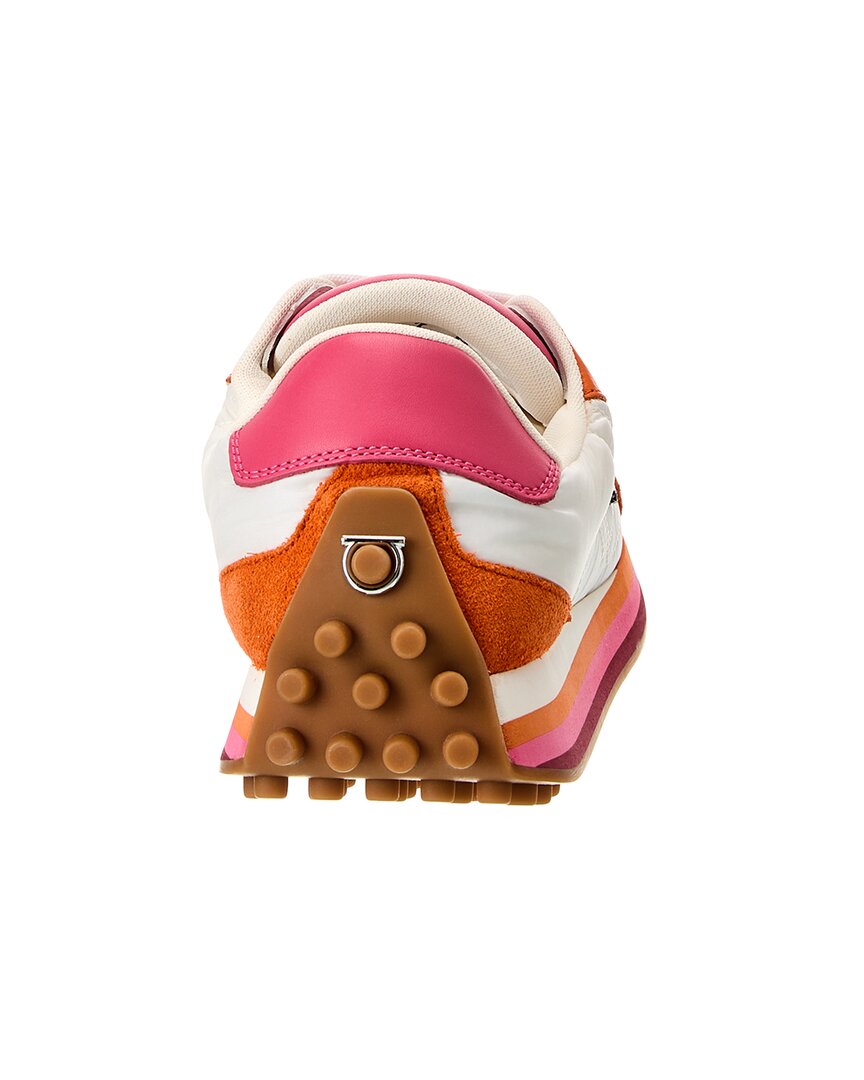 Кроссовки Ferragamo Iggy из нейлона и замши Salvatore Ferragamo, розовый — фото 3