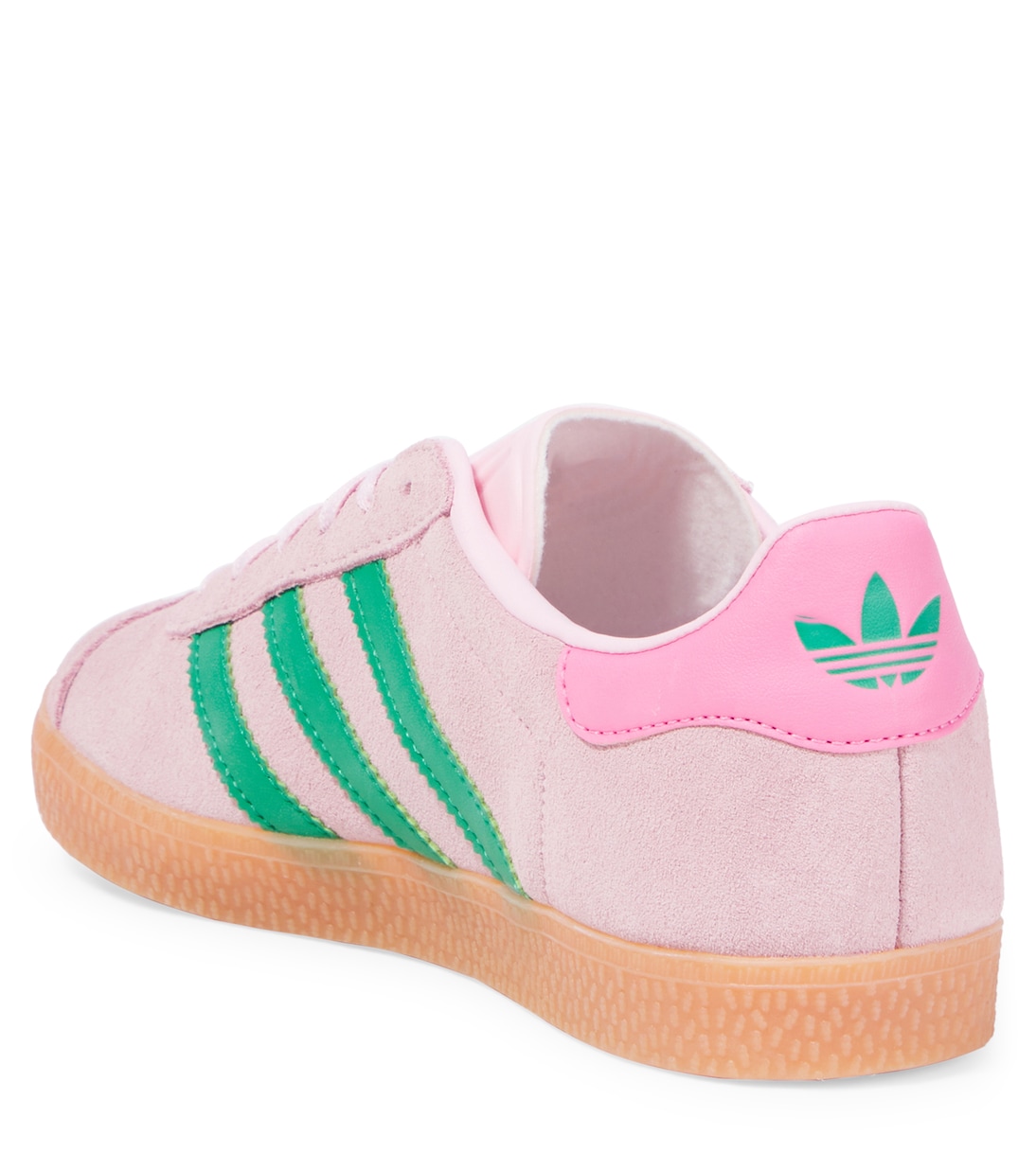 Кроссовки из замши с отделкой из кожи Gazelle Adidas Originals Kids, Court Green/Bliss Pink — фото 3