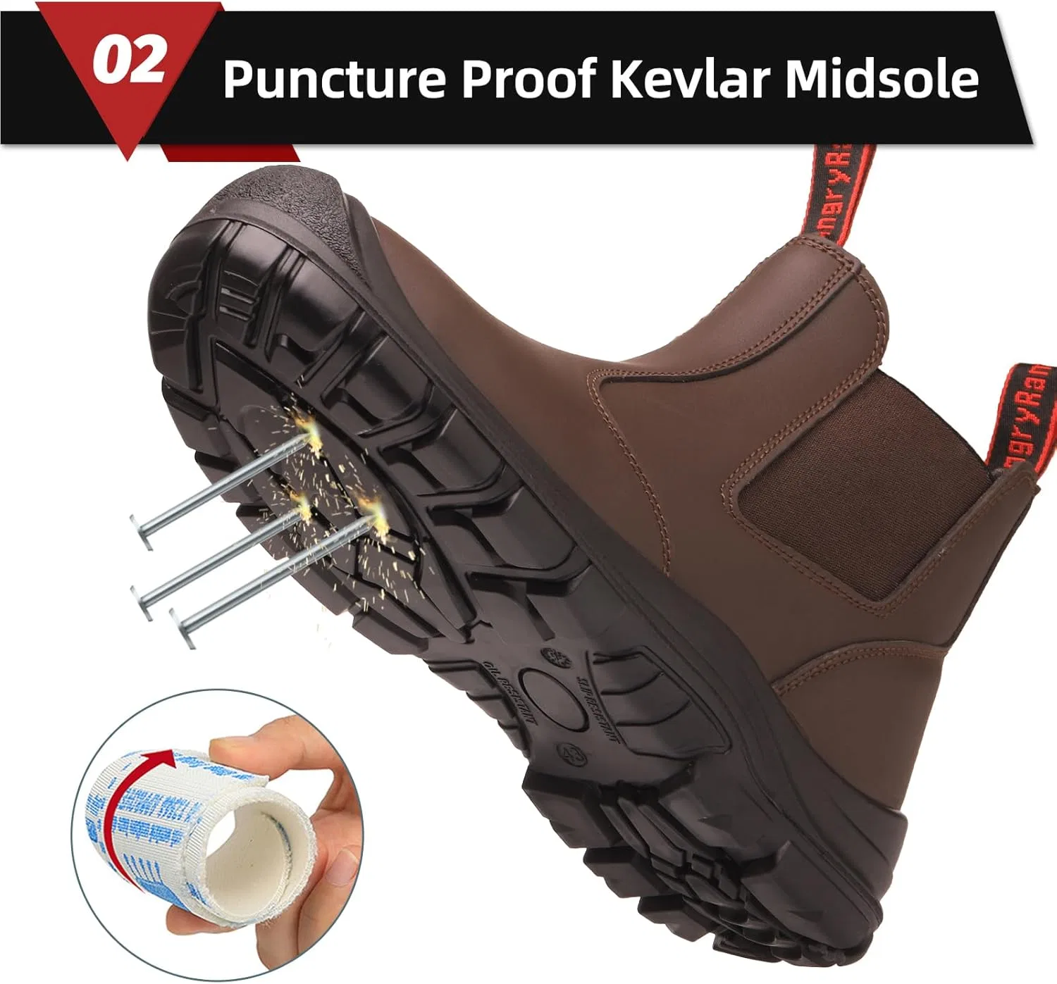 Ботинки ANGRYRAM, Brown Steel Toe Shoes — фото 4