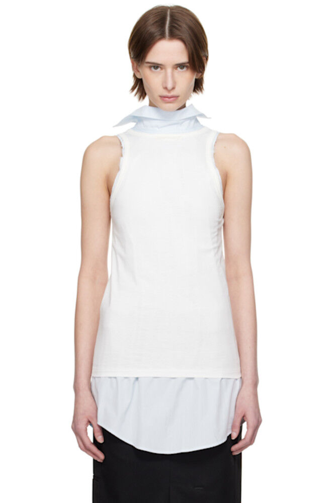 

Блузка в сине-белую клетку сзади наперед Maison Margiela