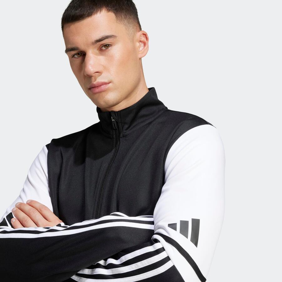 ADIDAS Женская/мужская футбольная тренировочная куртка Squadra 25, чёрно-белая — фото 2