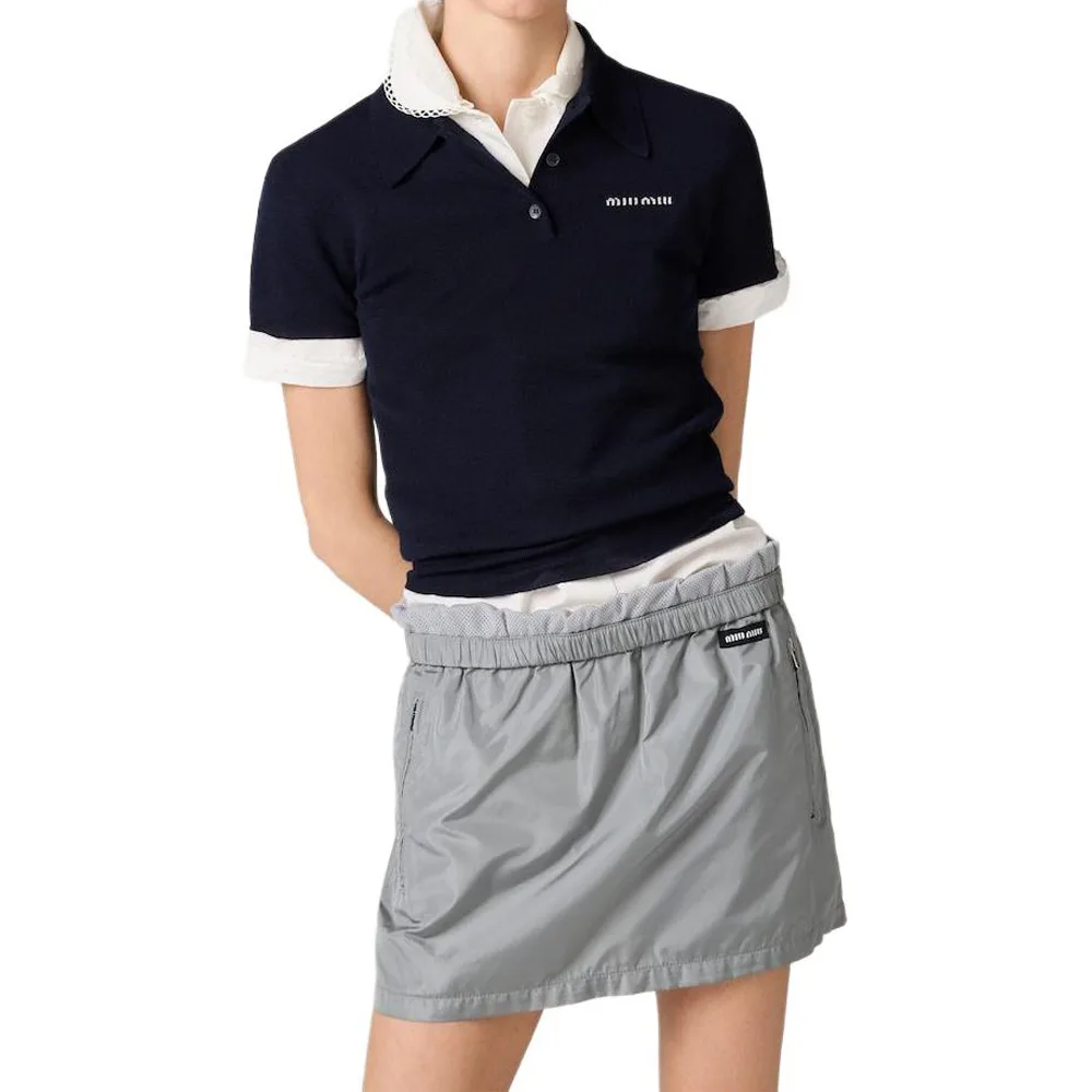 MIU MIU SS25 Casual Short Skirt Women's Gray — фото 4