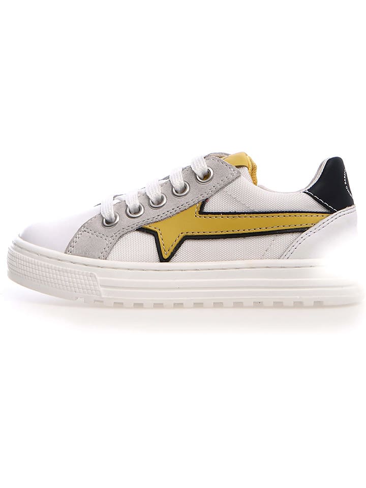 

Naturino Кожаные кроссовки бело-желтого цвета