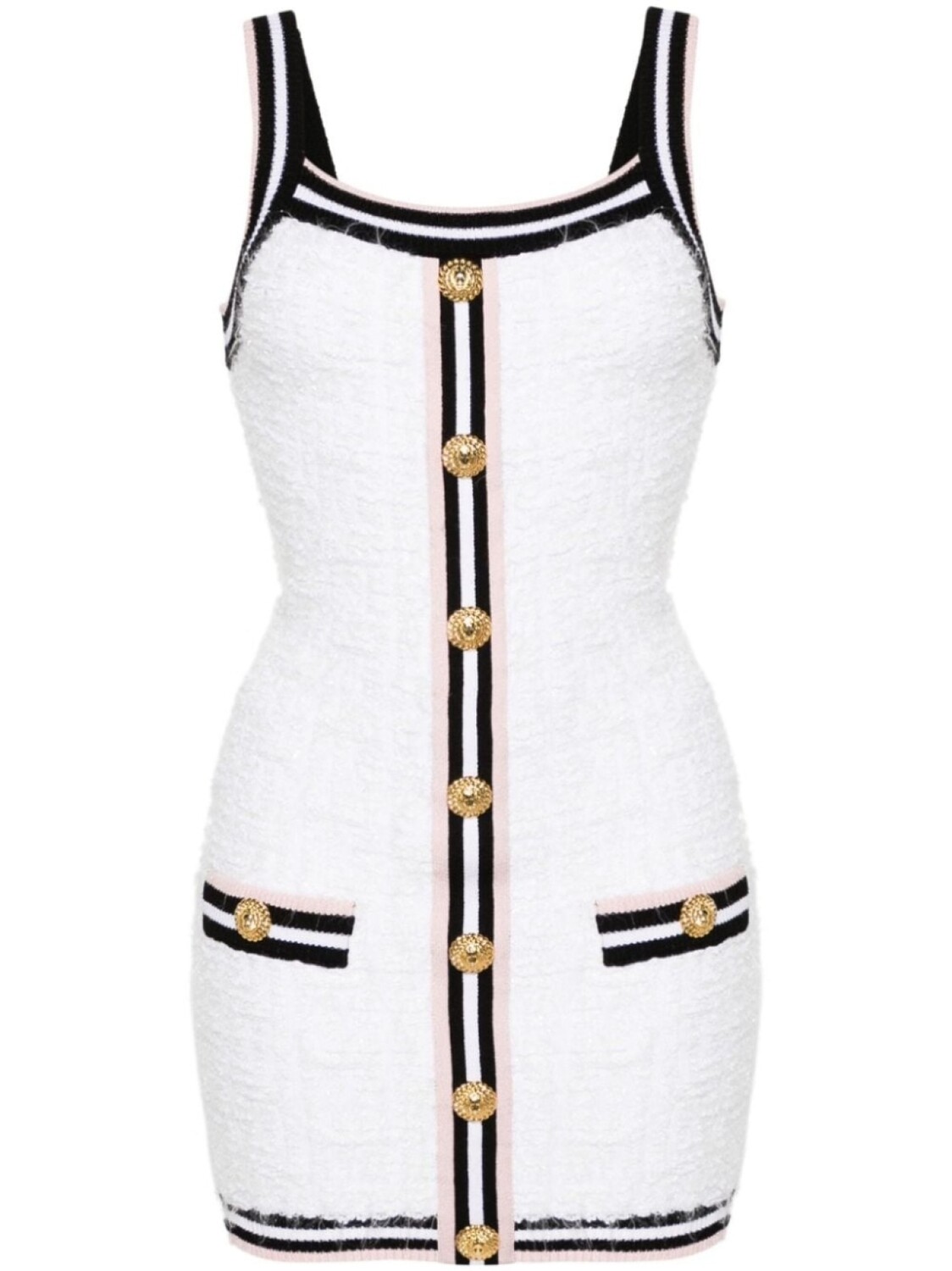 

Balmain платье мини с монограммой, белый