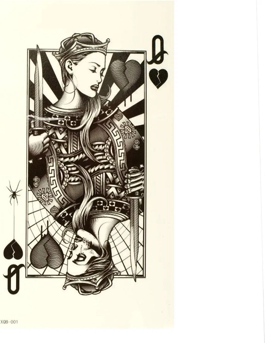 Временная татуировка «Дама Червей XL» Tattoodrucker