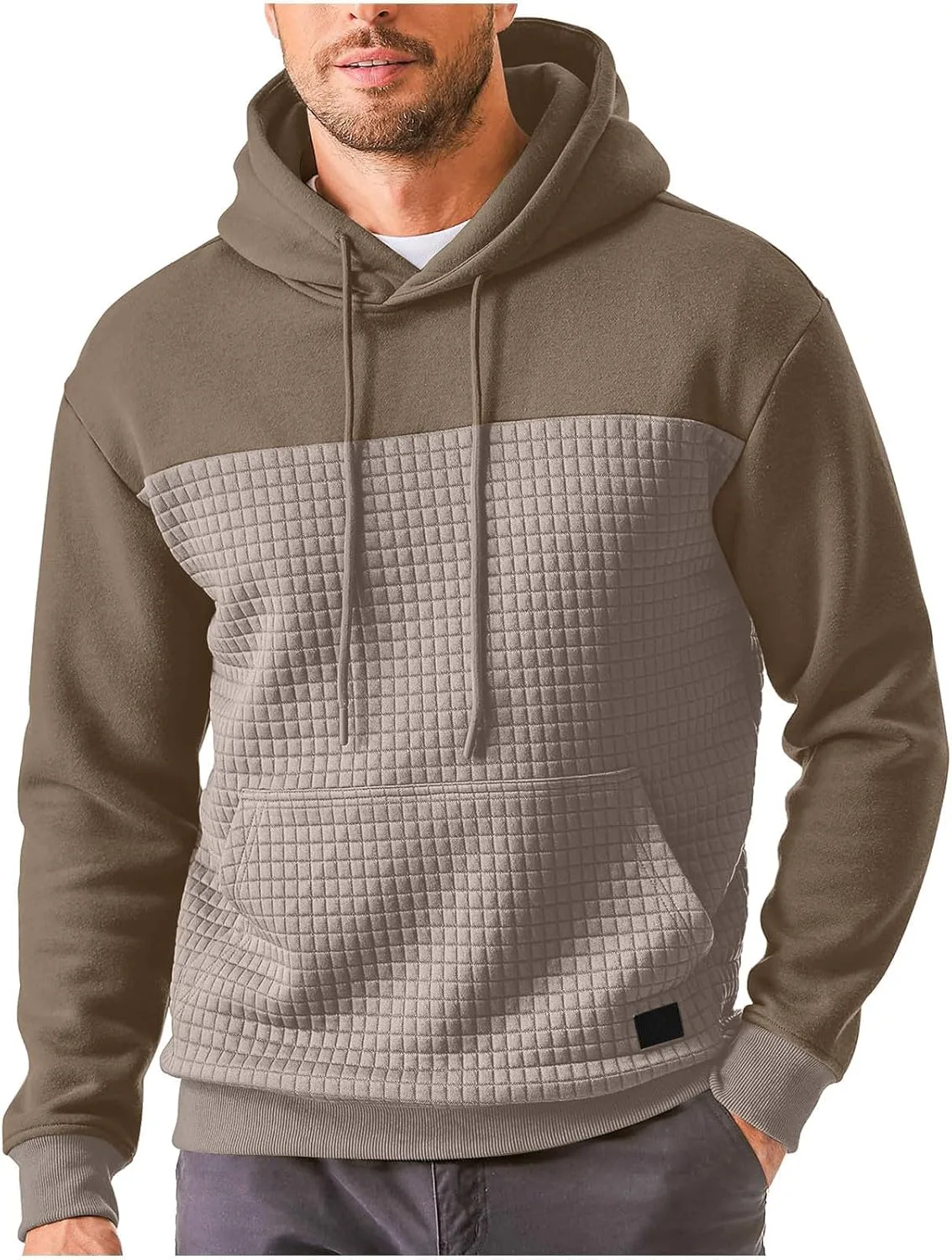 Толстовка с капюшоном Waffle Pullover, длинный рукав, с карманом