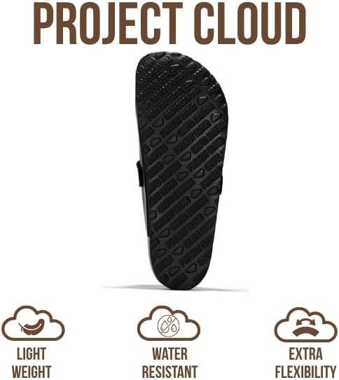 Мужские сабо Project Cloud - 100 натуральная кожа полного слоя, сабо с мемори-пеной для мужчин, поддержка свода стопы, пробковая стелька, противоскользящая подошва (Brooklyn), черный — фото 4