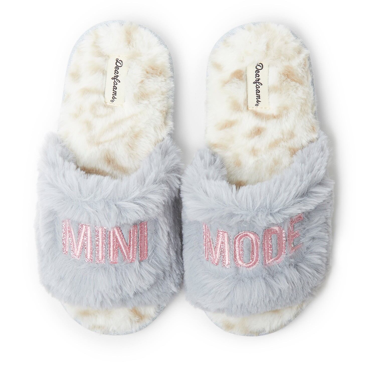 

Детские шлепанцы Dearfoams Lana с надписью, цвет Mini Mode