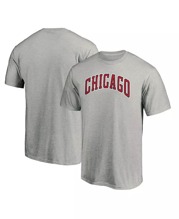 

Мужская футболка с альтернативным логотипом Chicago Bulls, серая, меланжевая Fanatics