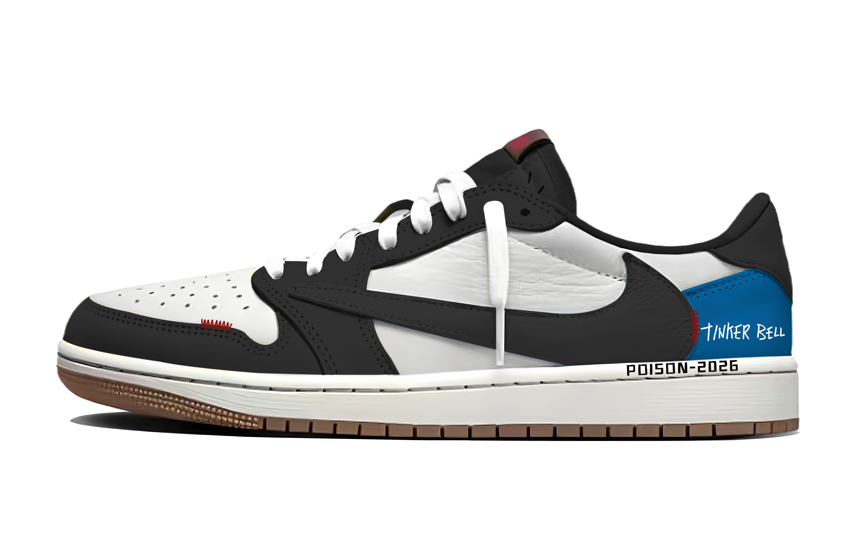 

Кроссовки Travis Scott x Air 1 Lightning Travis Scott X AJ1 Low Jordan, черный белый синий
