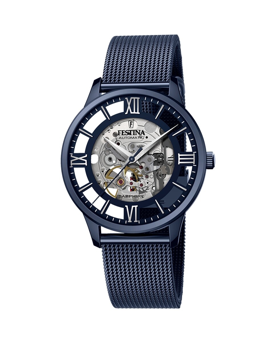 

F20574/1 Автоматические мужские часы из синей стали Festina, синий