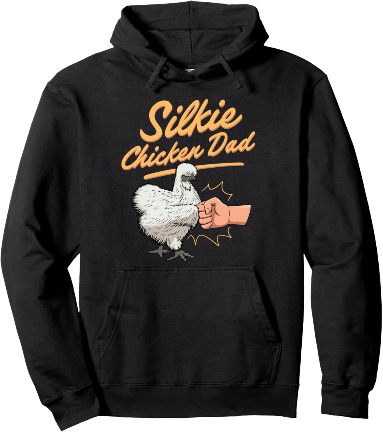 

Худи с изображением китайского шелкового цыпленка породы Силки Silky, черный