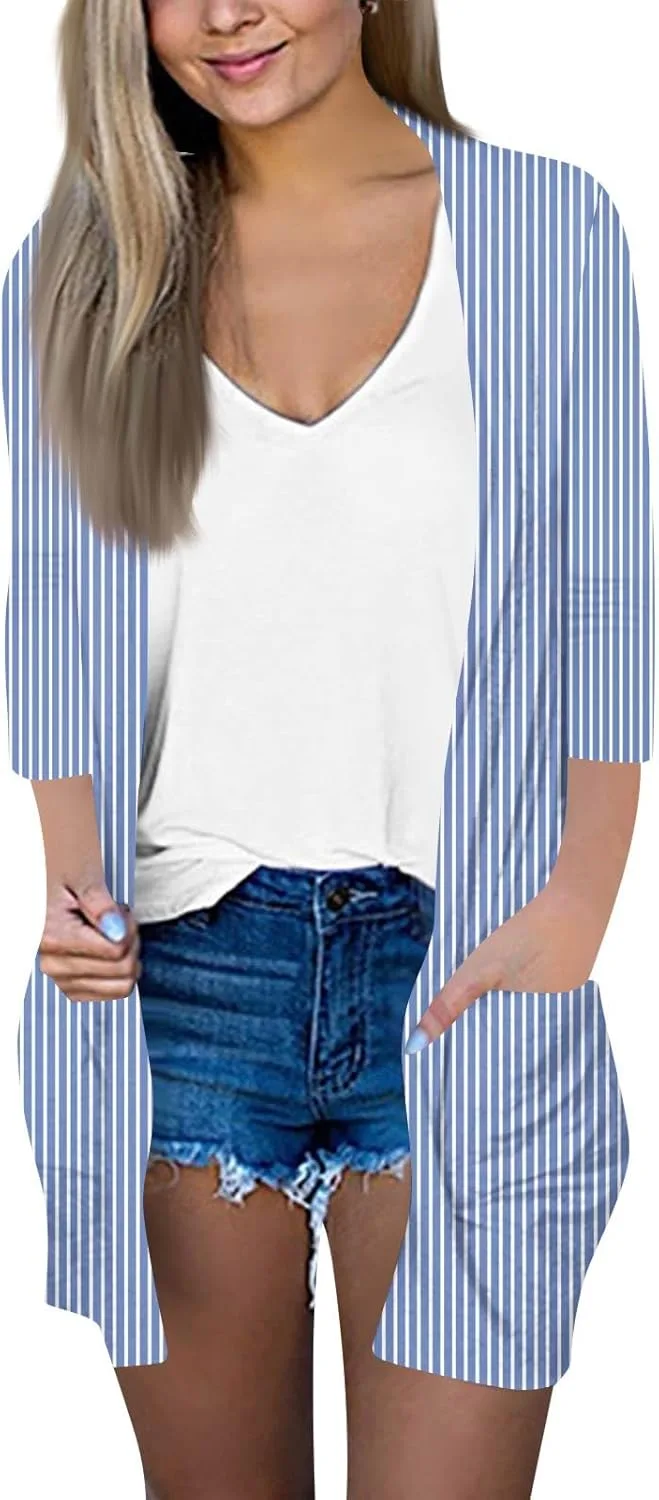 

Кардиган женский короткий рукав, принт, плюс сайз FlekmanArt