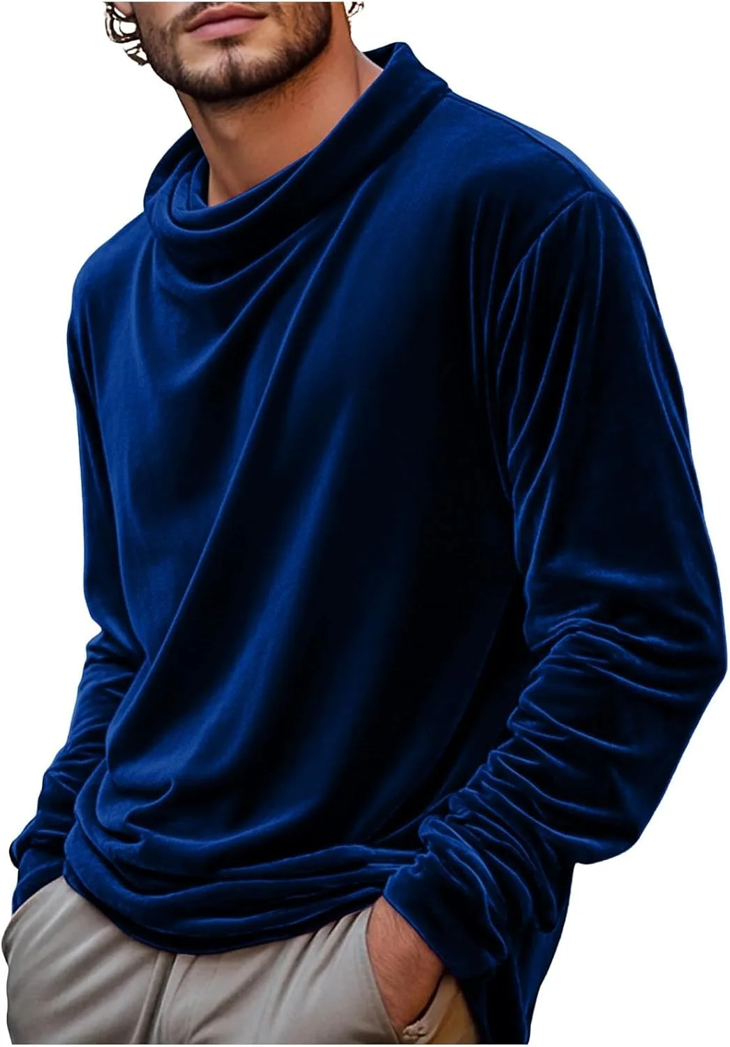 

Мужская футболка из вельвета с длинным рукавом и капюшоном Xiaojmake