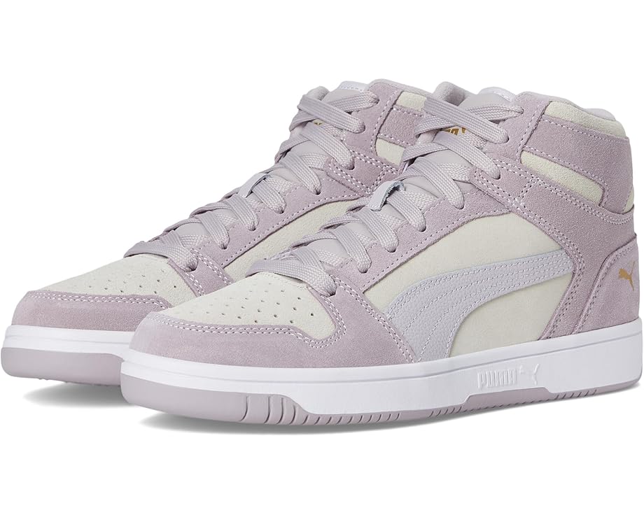 Кроссовки PUMA Rebound Layup Stone, цвет Feather Gray/Marble/Puma Team Gold
