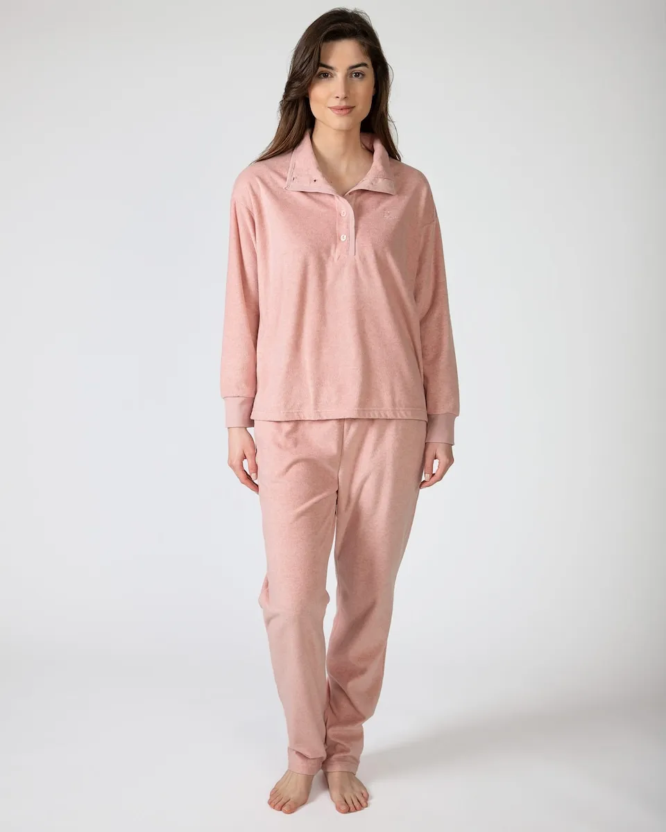 

Женская длинная пижама из бархатной ткани Massana, светло-розовый