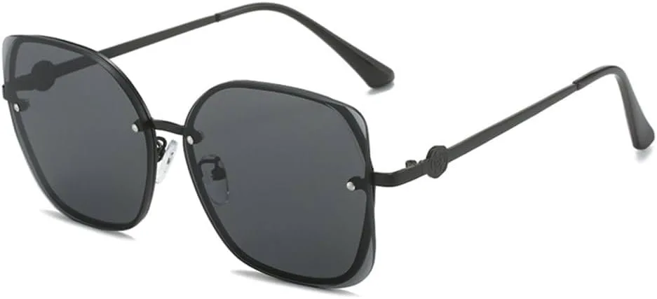 

MUTYNE Роскошные безободковые солнцезащитные очки для женщин, металлические солнцезащитные очки для мужчин, солнцезащитные очки UV400, модные очки, Black