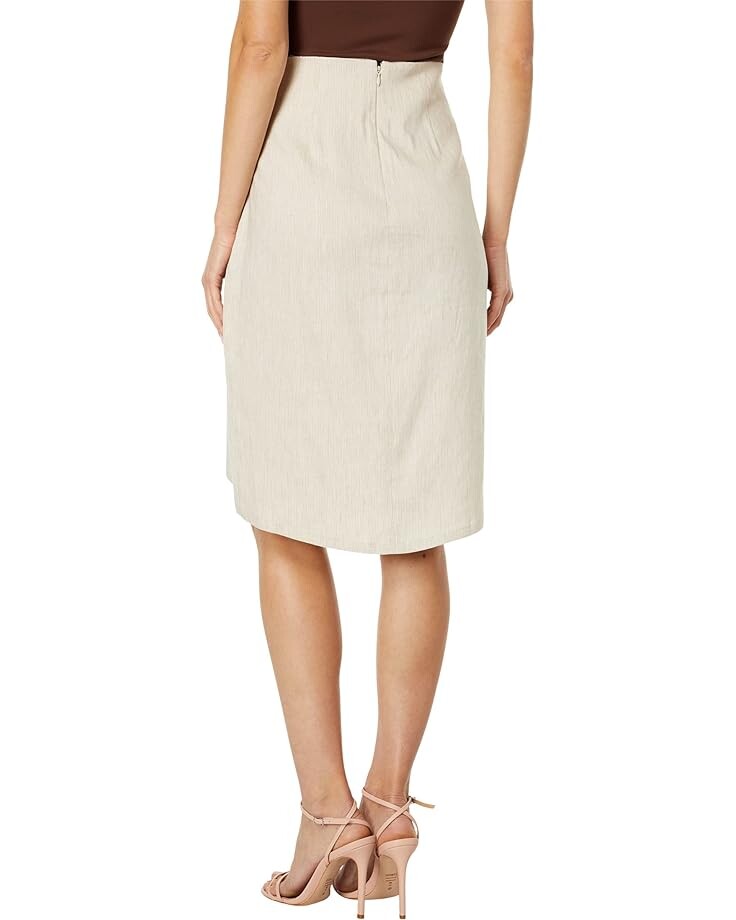 

Юбка BCBGMAXAZRIA Stretch Rayon Linen Yarn-Dye Pinstripe Suiting Skirt, цвет Tan Stripe