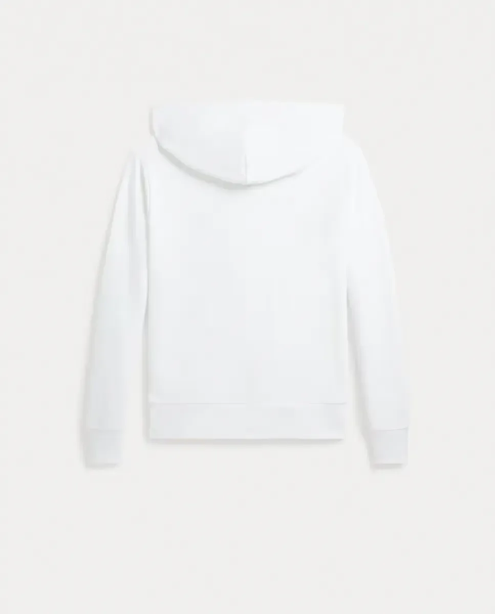 Унисекс толстовка с капюшоном из хлопка на молнии Polo Ralph Lauren, белый — фото 2