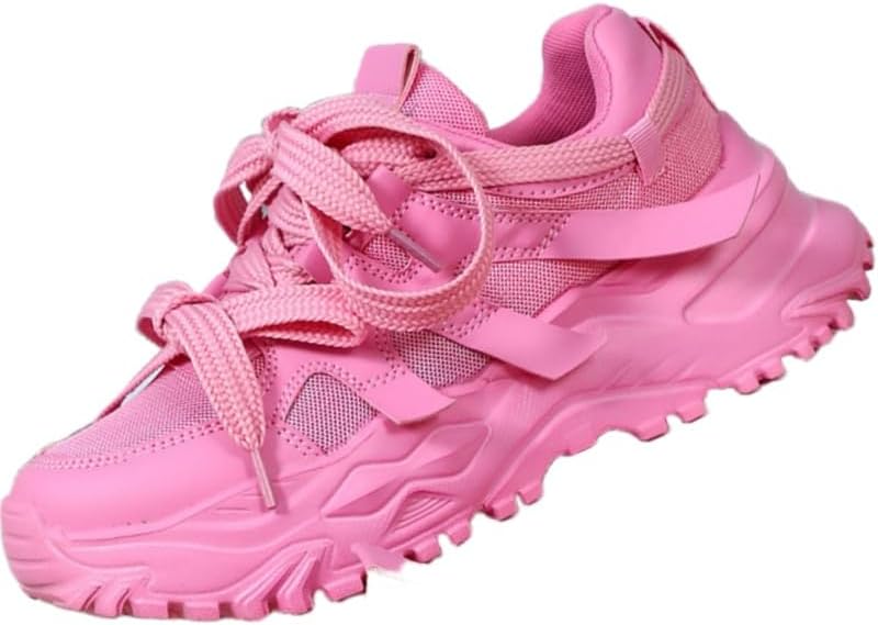 

Мужские модные спортивные кроссовки из сетки, дышащие, с противоскользящей и износостойкой толстой подошвой для ежедневного использования на улице Clolinde, розовый