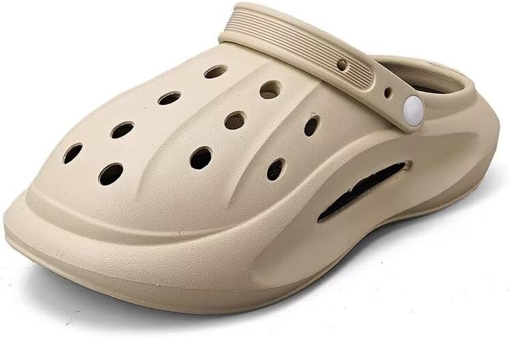 

Сабо-садовая обувь для мужчин и женщин, легкая, дышащая, повседневная обувь на липучке с регулируемым ремешком, сандалии, пляжная обувь, нескользящая, комфортные тапочки Lewhosy, хаки