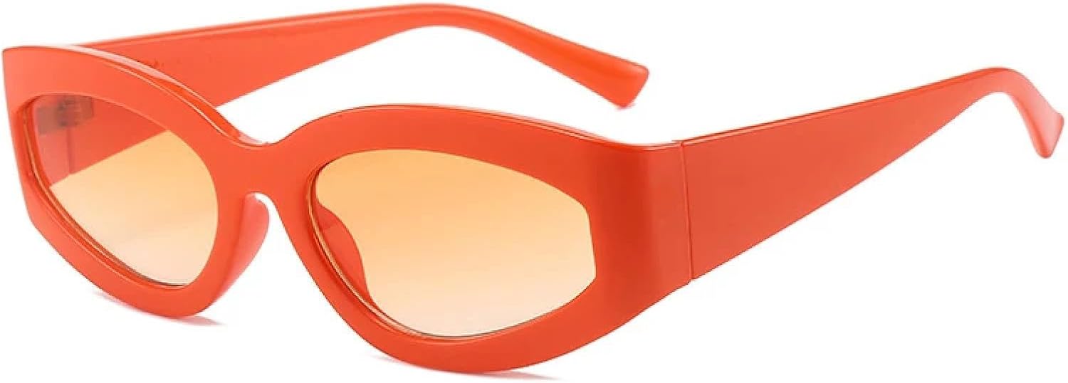 

Солнцезащитные очки «кошачий глаз» для женщин с градиентными зеркальными линзами, защита от УФ-излучения UV400, ретро-очки с овальными линзами для мужчин, модные солнцезащитные очки цвета шампанского WNCKSQ, Orange Gradient