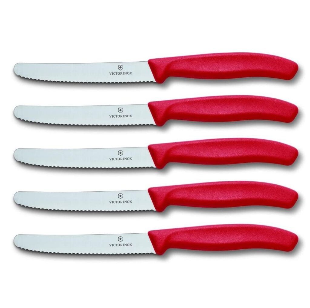 

Ножи Victorinox для овощей и томатов, набор из 5 шт. Swissclassic, круглые зубчатые края, красные, 6.7831.5 Victorinox Swiss Army