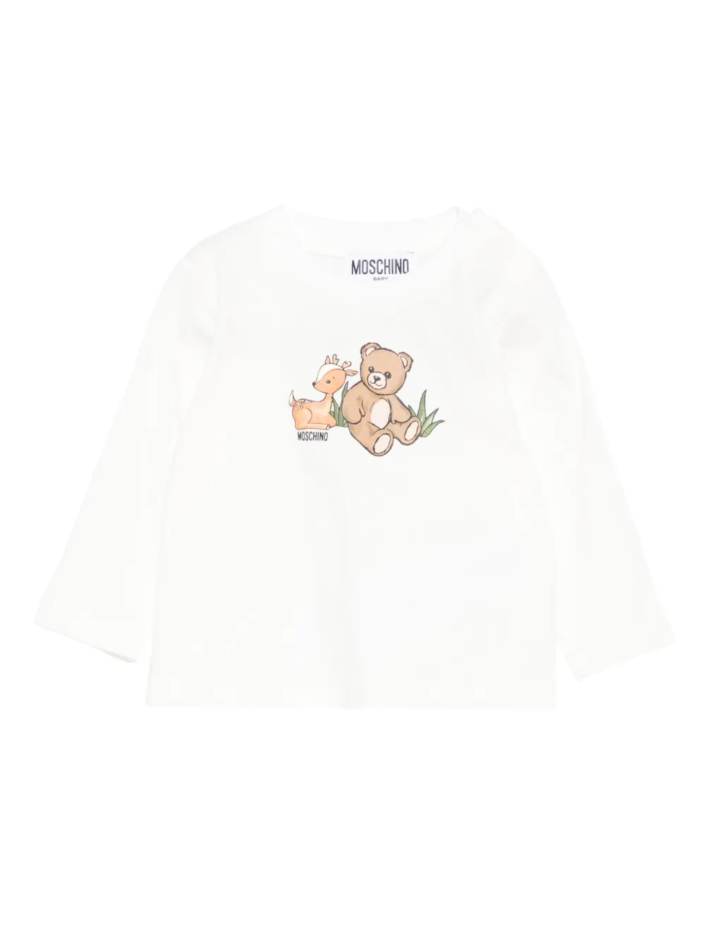 Топ с принтом Moschino Kids, белый