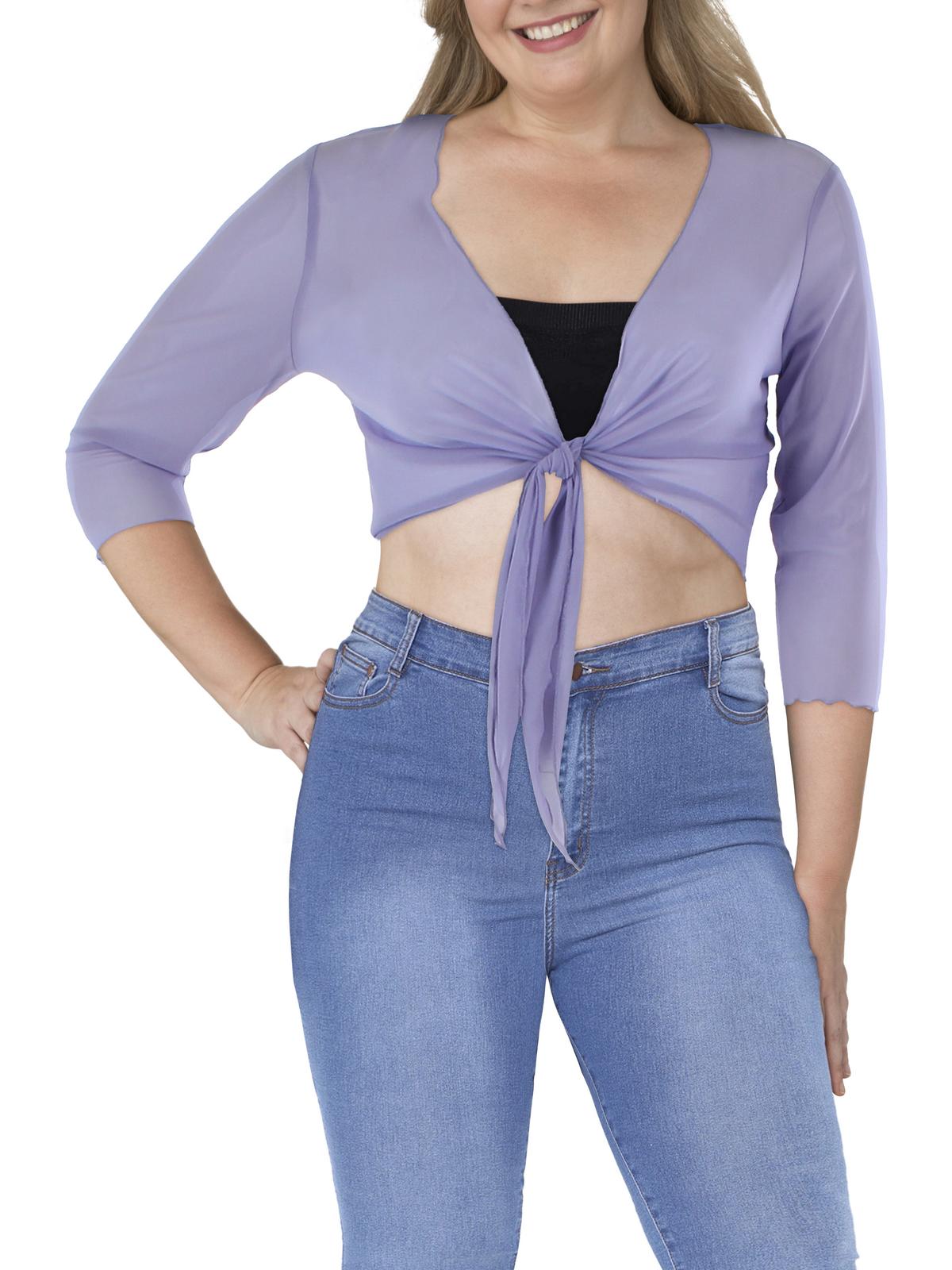 

Petites Женское открытое спереди драпированное болеро Connected Apparel, фиолетовый