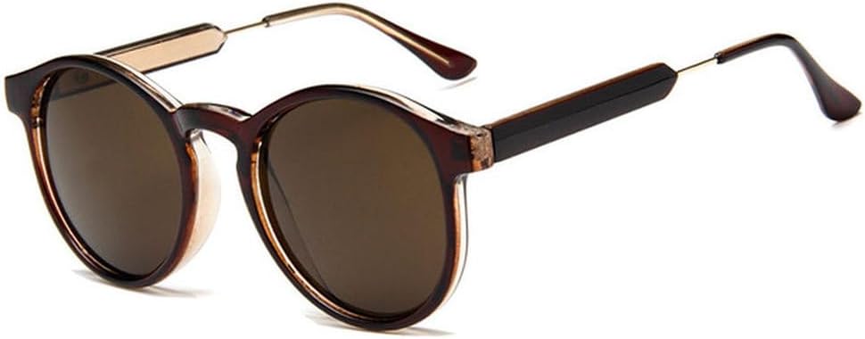 

Ретро круглые солнцезащитные очки для женщин и мужчин, прозрачные, женские солнцезащитные очки для мужчин и женщин, солнцезащитные очки с защитой от УФ-излучения UV400 TKKTLLT, C2 Brown Brown