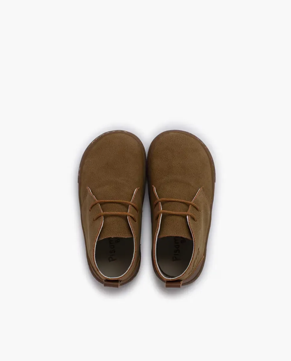 Детские ботинки barefoot на шнурках с кожаной пяткой Pisamonas, Camel — фото 4