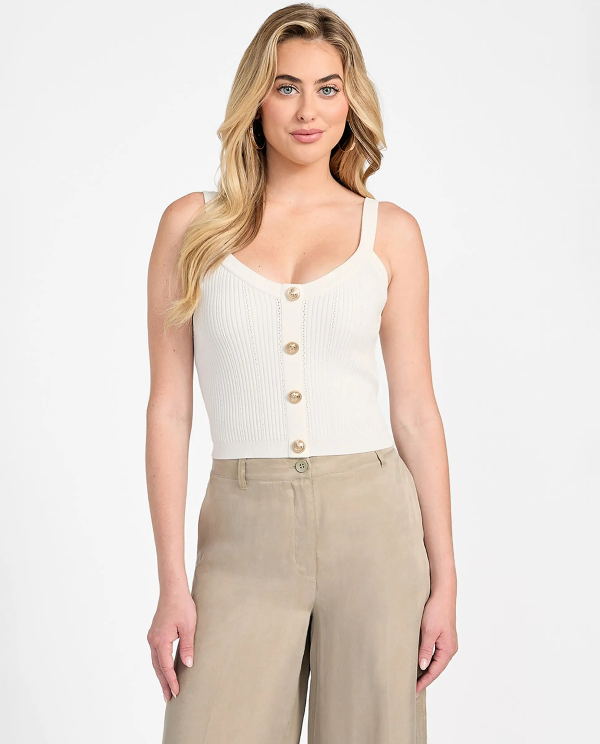 

Женский топ с кружевом Guess, белый