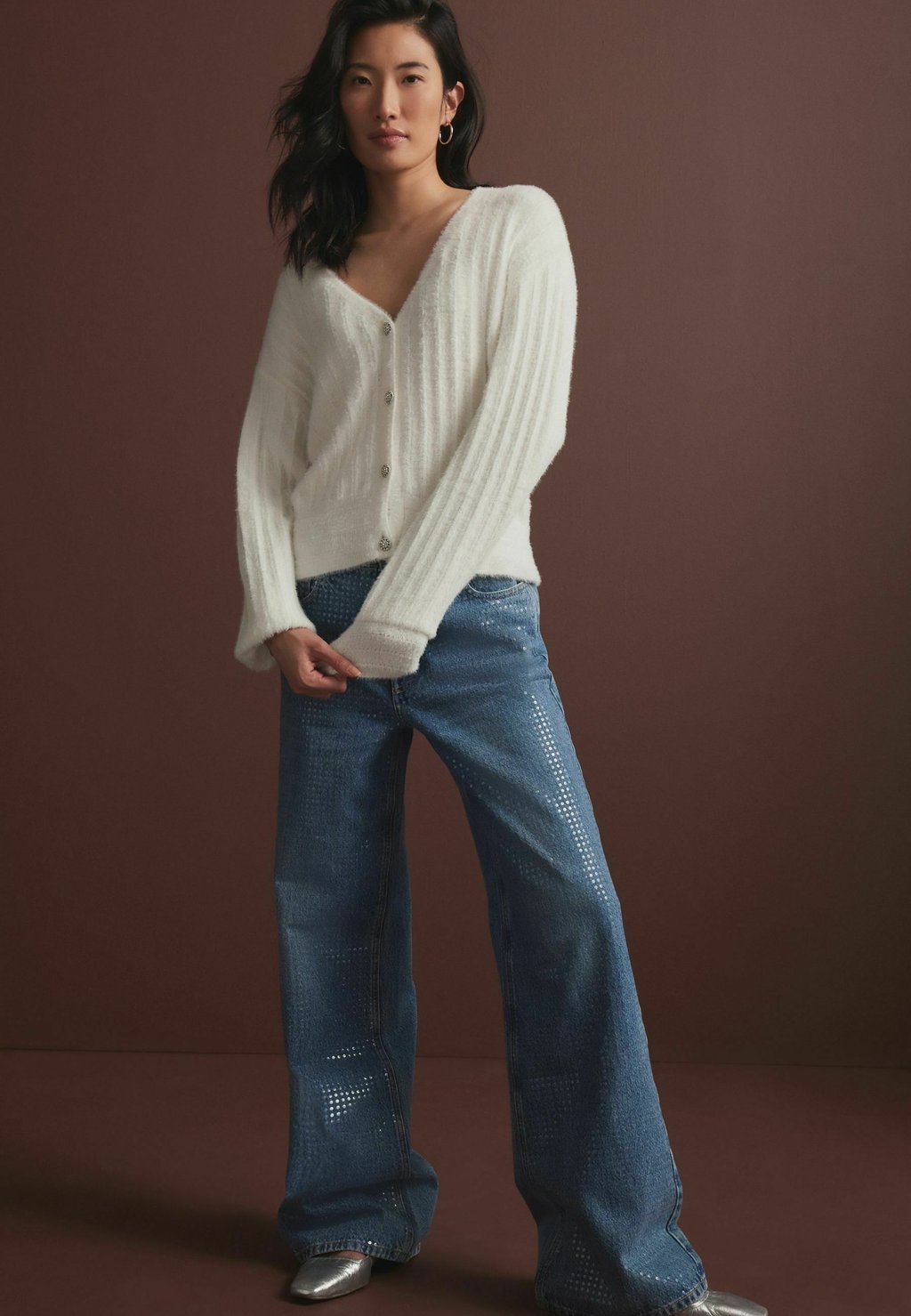 

Кардиган SOFT TOUCH FLUFFY V-NECK Next, молочный