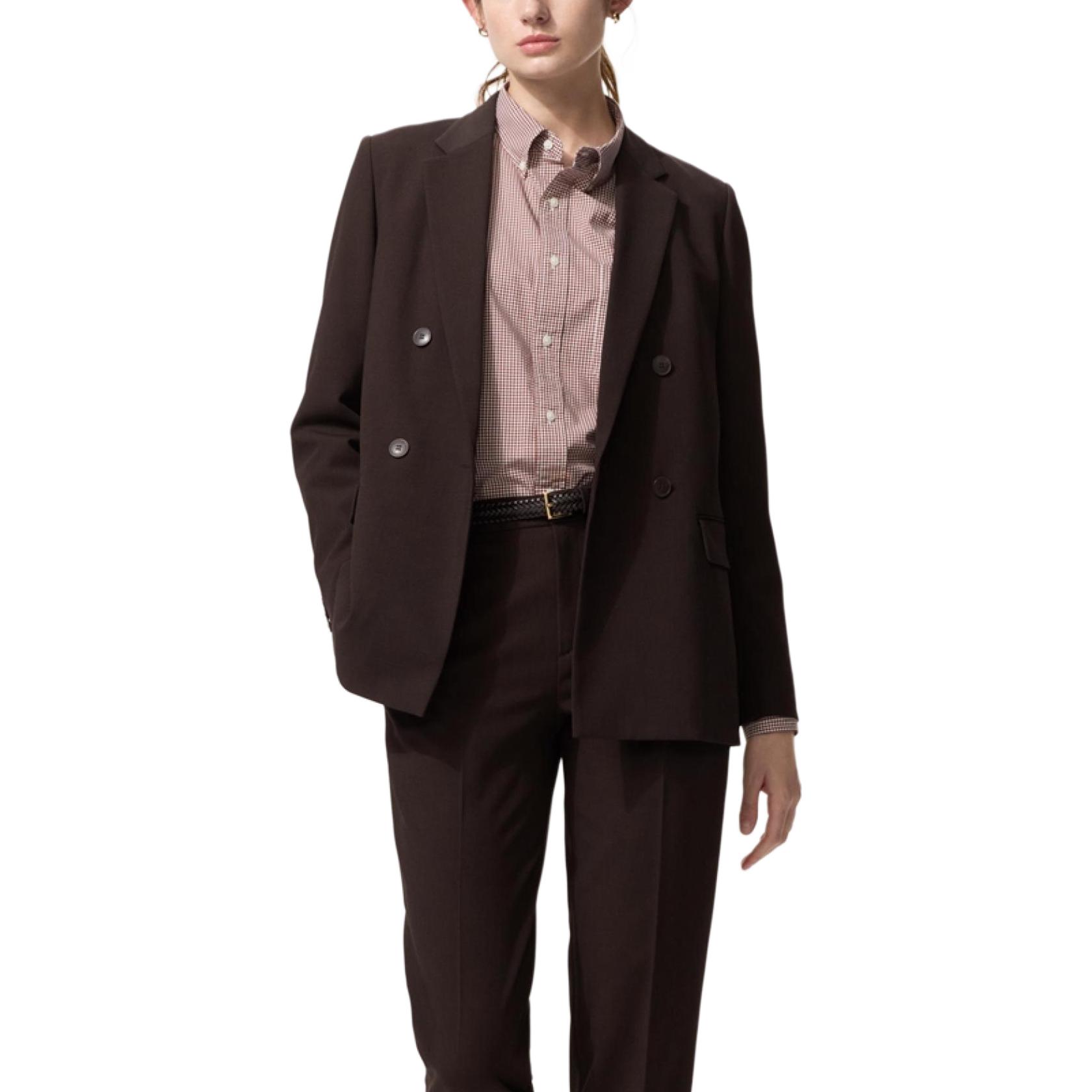 

UNIQLO Женский деловой костюм тёмного умбрового цвета, Dark Umber