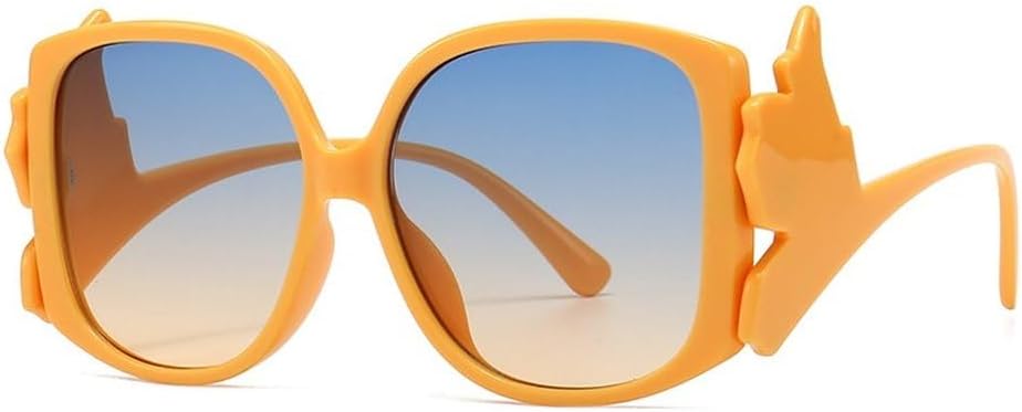 

Модные цветные квадратные солнцезащитные очки для женщин в стиле ретро с уникальными дужками, градиентные оттенки, защита от УФ-излучения UV400, трендовые солнцезащитные очки для мужчин SKFGNX, Orange Blue Tea