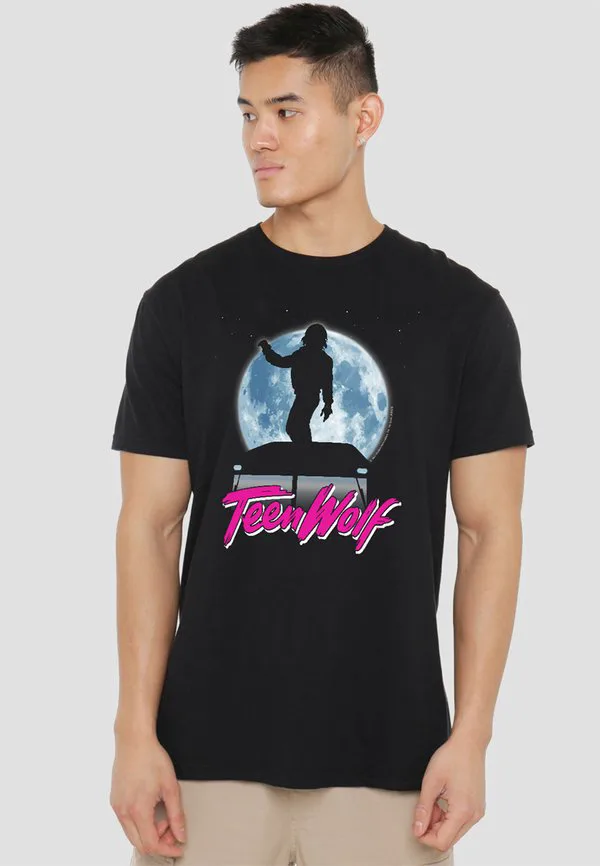 

Футболка с принтом «волчонок: лунный свет и серфинг» Cotton Soul, Black