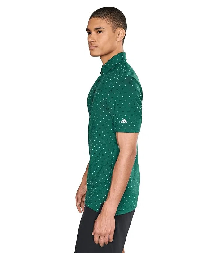 Поло Adidas Golf Ultimate365+ Micro Print, Collegiate Green/White — фото 3