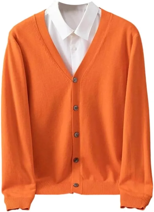 

Мужской кардиган из шерсти и кашемира с V-образным вырезом