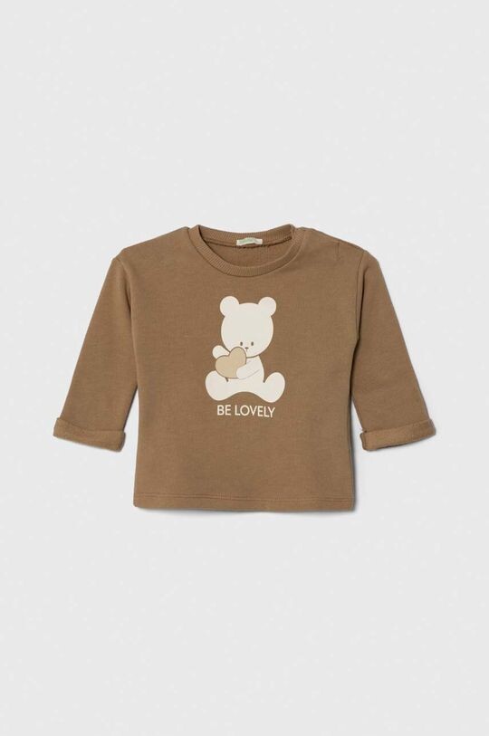 

Хлопковая детская толстовка United Colors of Benetton, коричневый