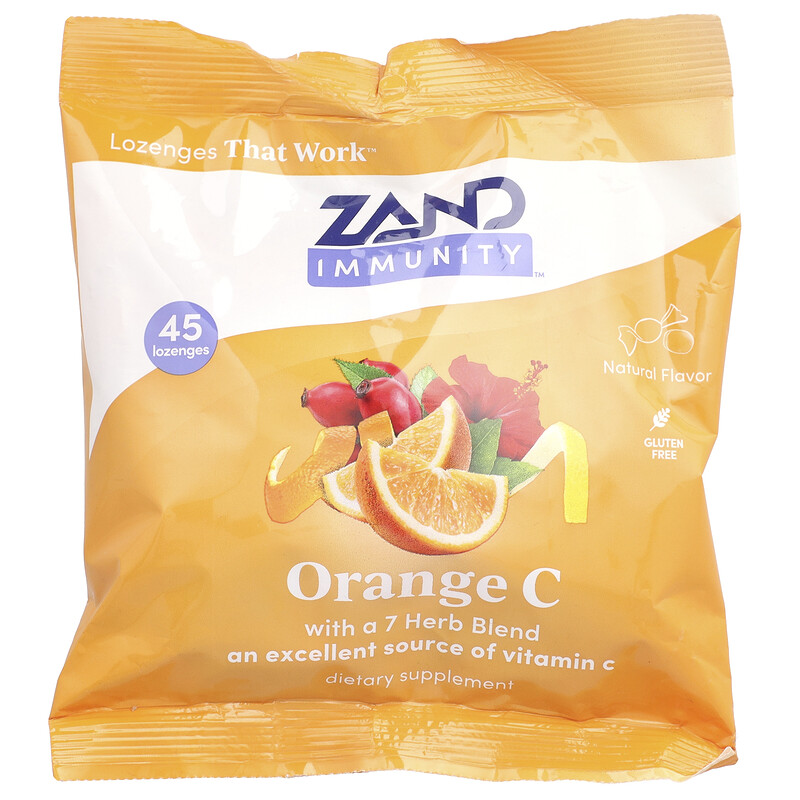 

Zand, Immunity, апельсин C, натуральный, 45 пастилок