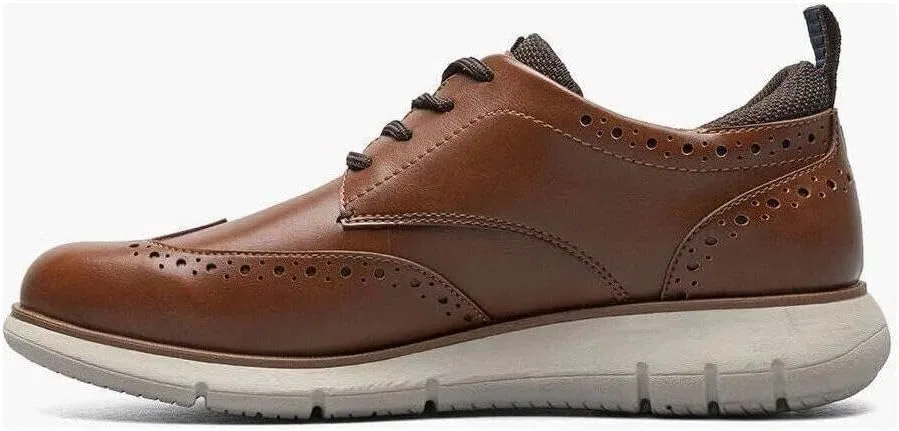 Мужские оксфорды Nunn Bush Stance Wingtip Brogue Detail, легкие и удобные, на шнуровке, Cognac — фото 4