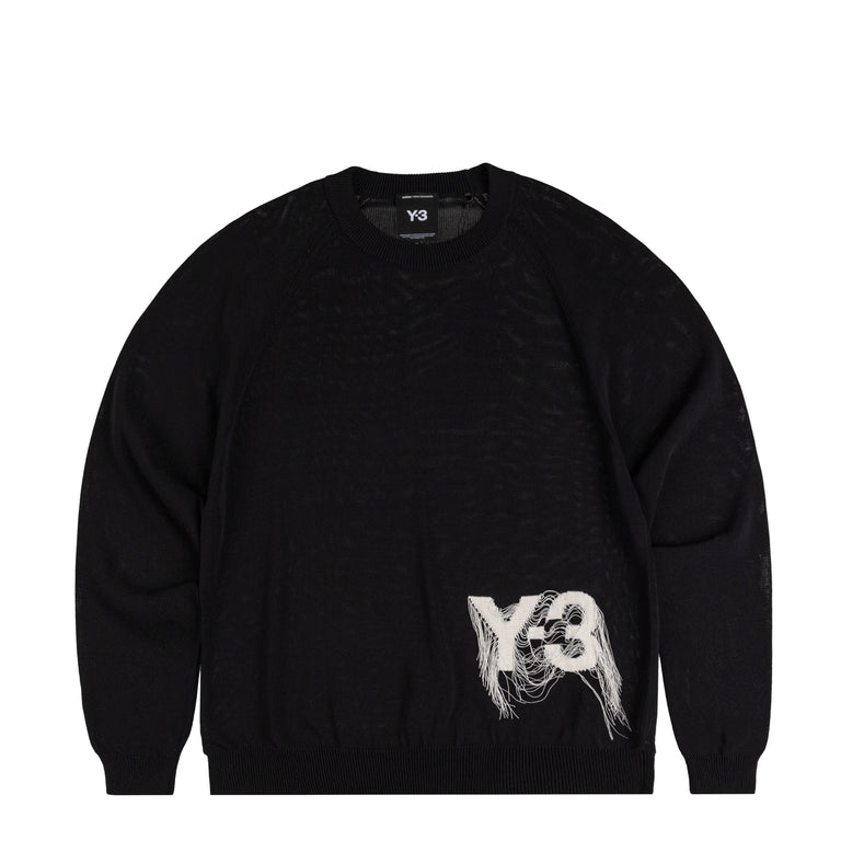 

Рубашка logo knit crew sweatshirt Adidas Y-3, черный