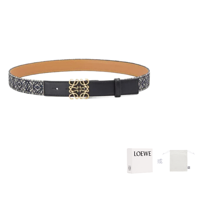 

Анаграммный жаккардовый ремень 2,8 см LOEWE, черный