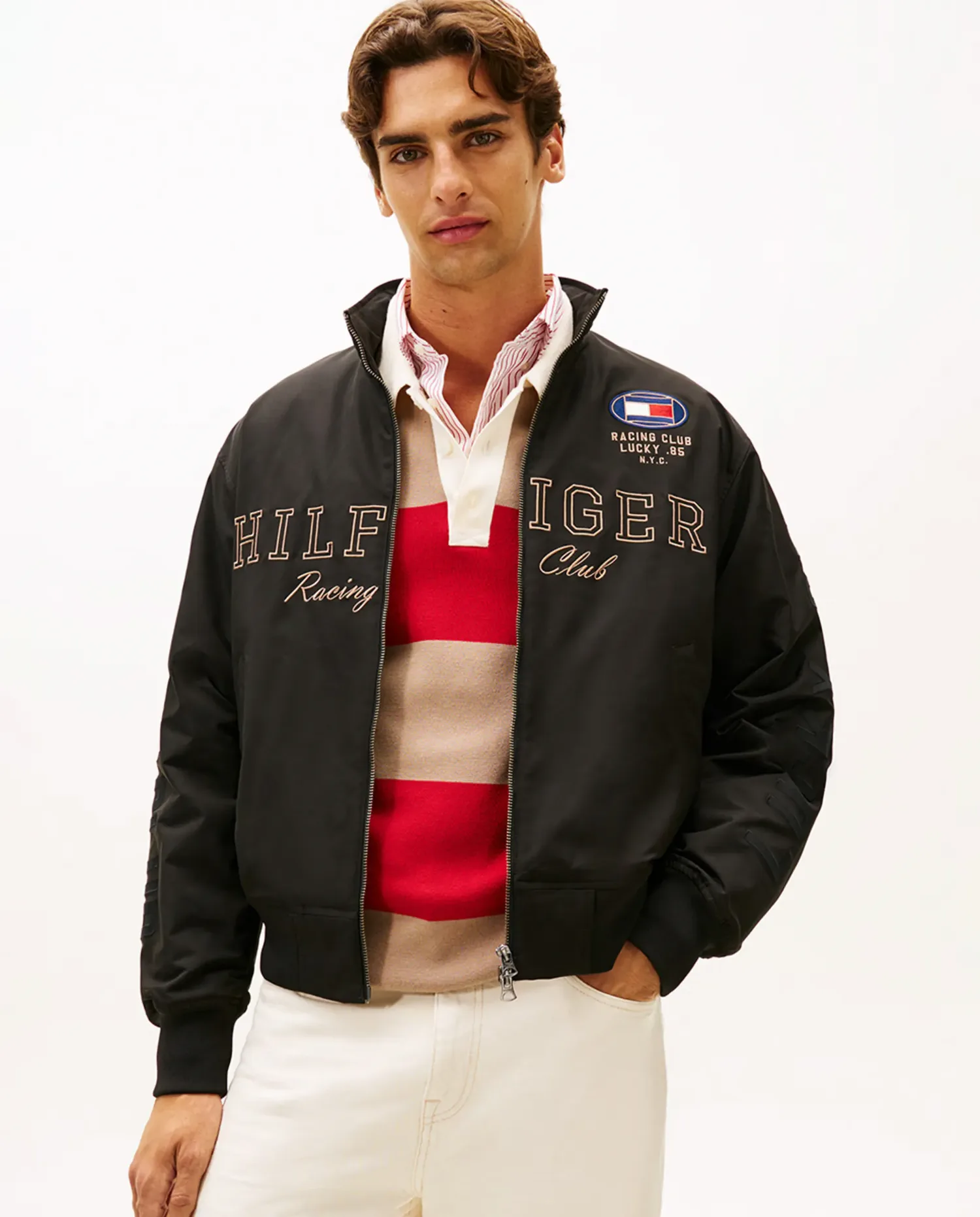 Водонепроницаемая куртка-бомбер для мужчин Tommy Hilfiger, черный
