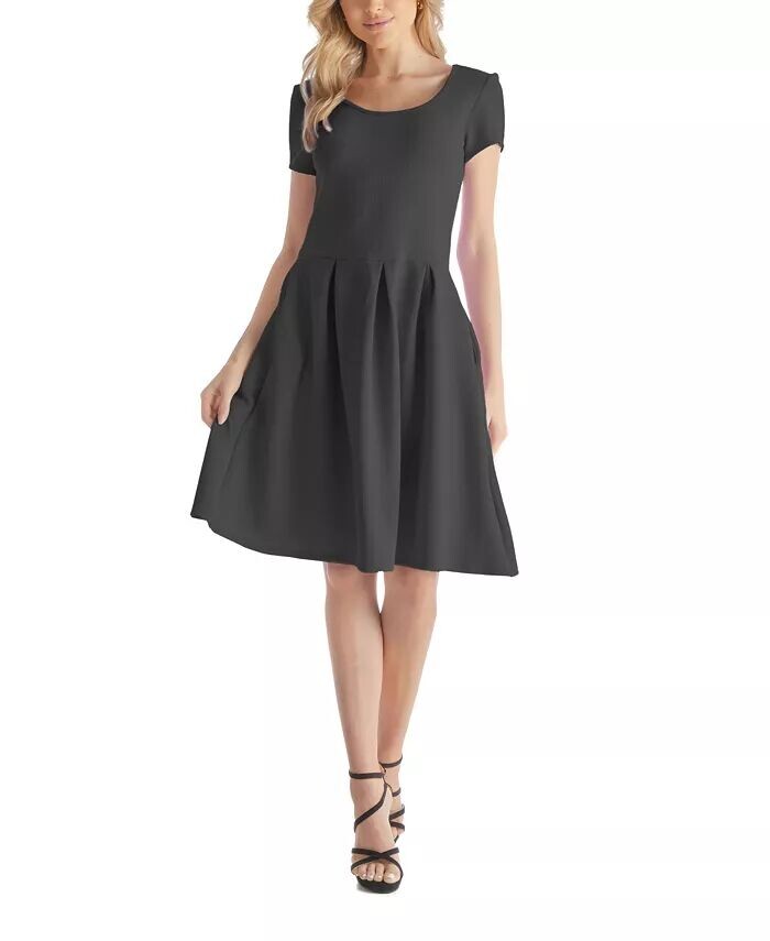 

Женское платье с круглым вырезом до колена и карманом 24seven Comfort Apparel, черный