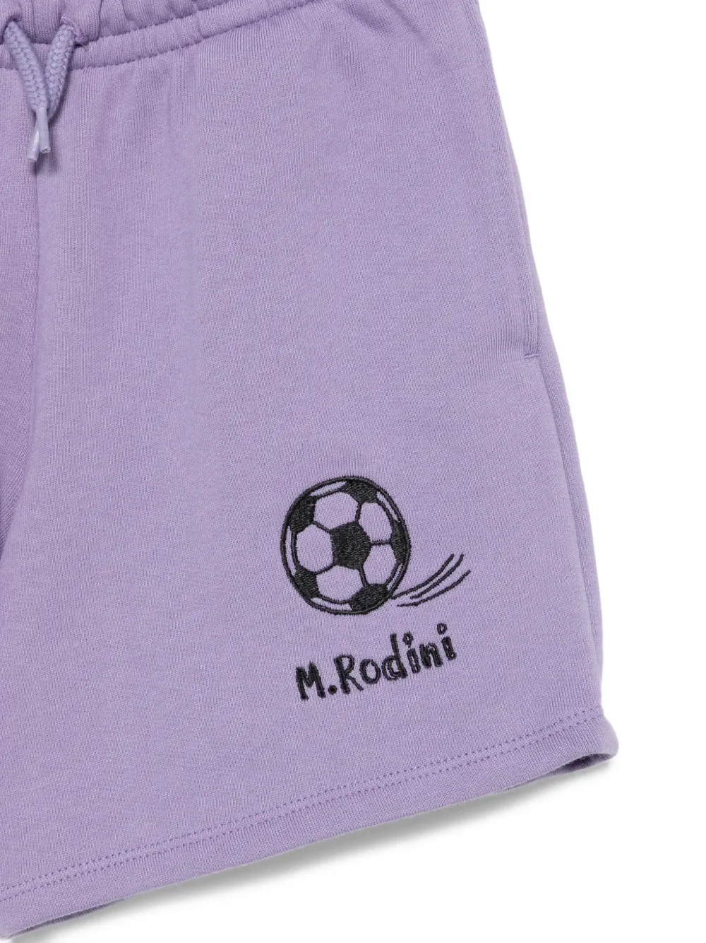 Шорты с вышивкой в виде футбольного мяча Mini Rodini, фиолетовый — фото 3