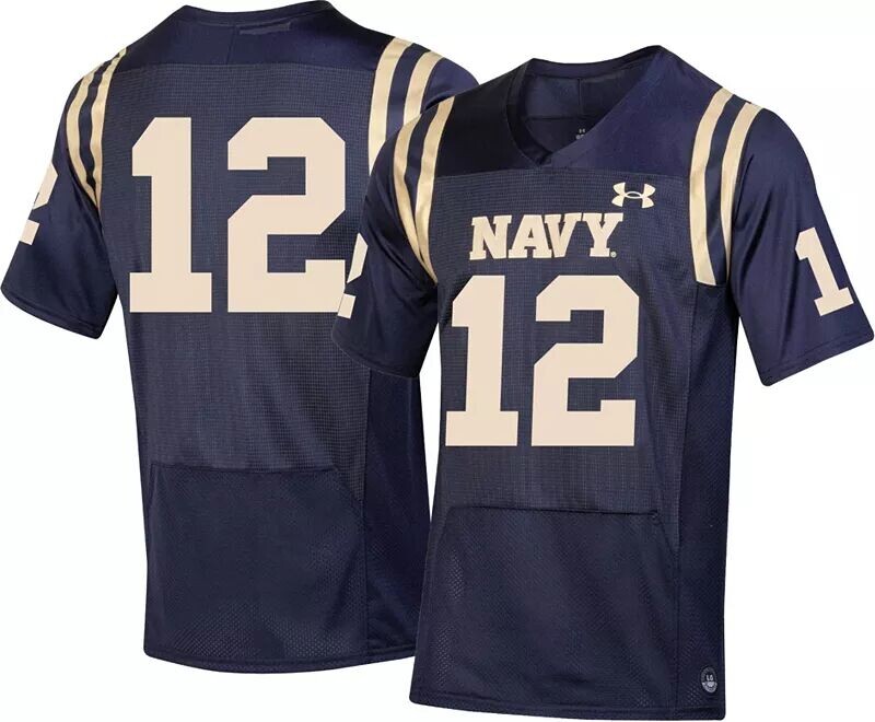 

Мужская темно-синяя саржевая футбольная майка Under Armour Midshipmen Navy